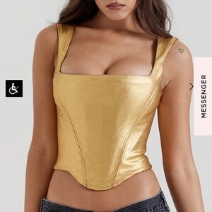 House of CB Karia Foil Corset Top S